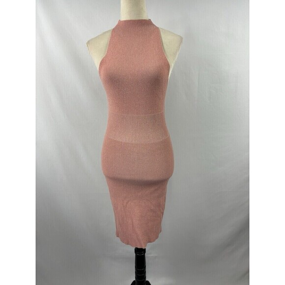 Ronny Kobo Sleeveless Sweater Dress Pink Cream Medium Cut Away - Picture 2 of 8
